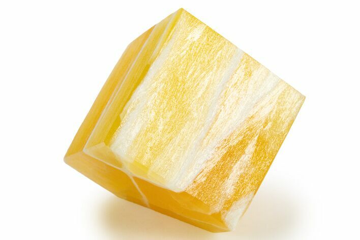 Polished Orange Honeycomb Calcite Cube - Utah #307759